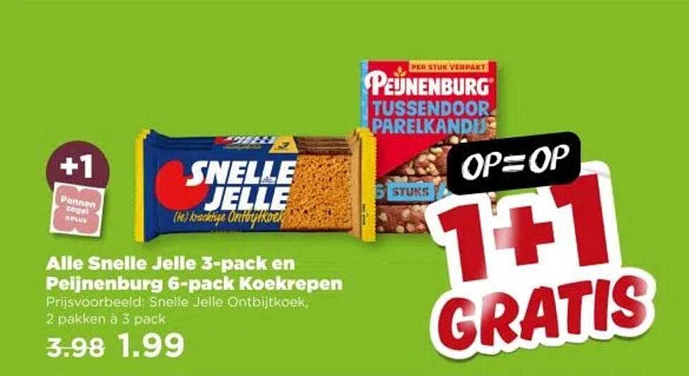 Alle Snelle Jelle 3-pack en Peijnenburg 6-pack Koekrepen