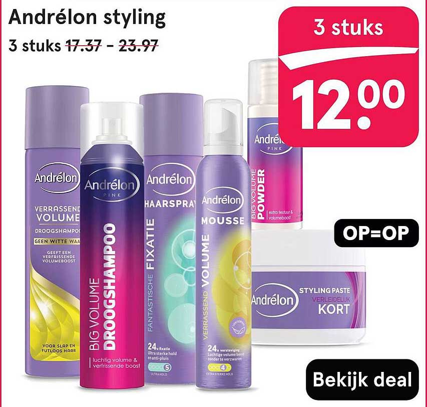 Andrélon styling 3 stuks 12.00