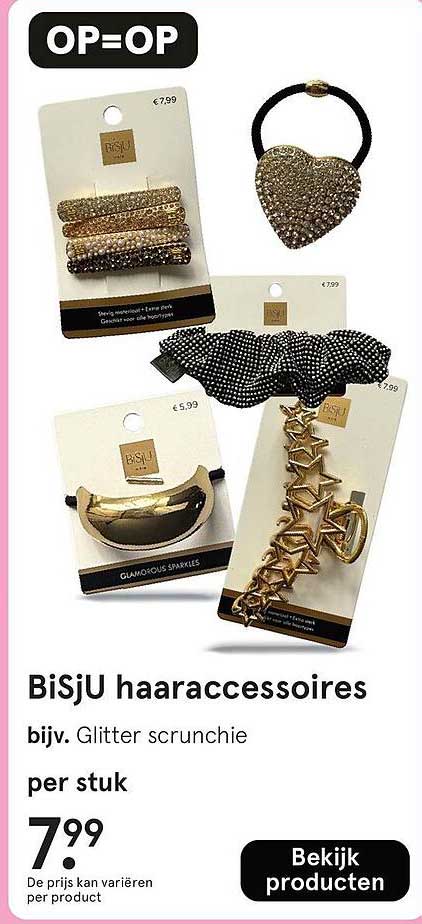 BiSjU haaraccessoires bijv. Glitter scrunchie per stuk