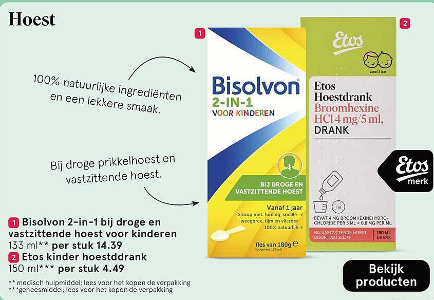 Bisolvon 2-in-1 bij droge en vastzittende hoest voor kinderen