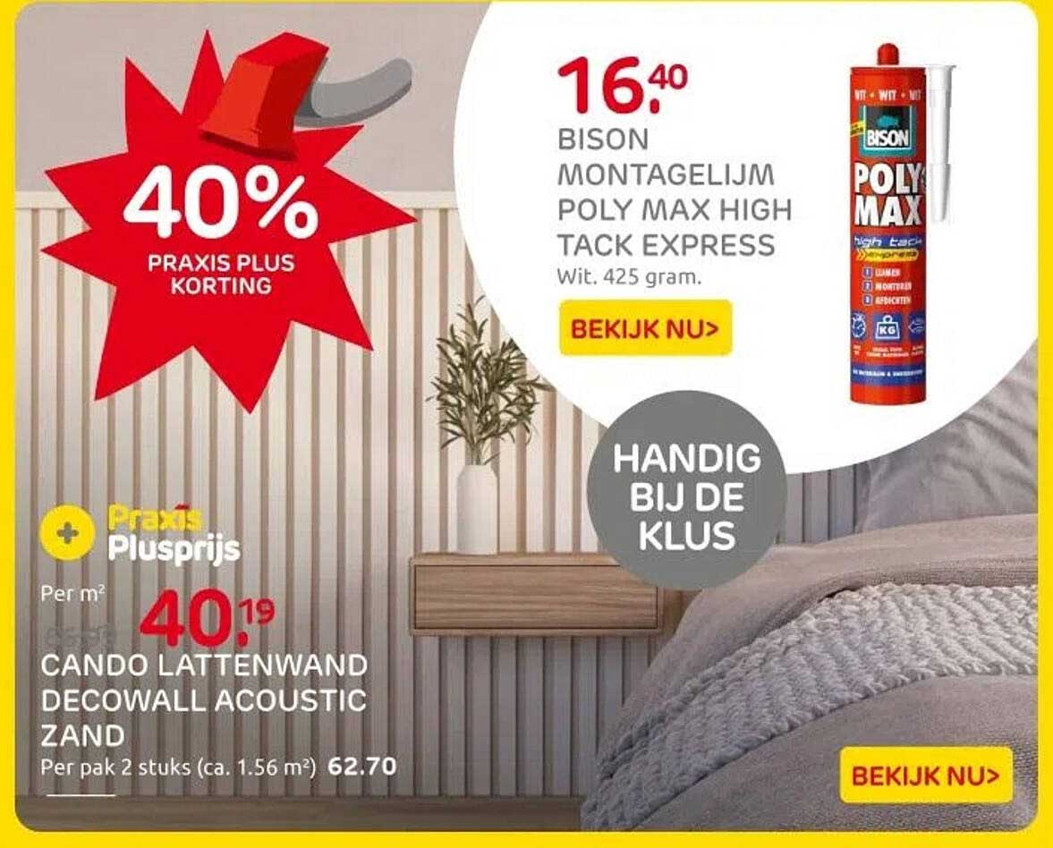 BISON MONTAGELIJM POLY MAX HIGH TACK EXPRESS Wit, 425 gram