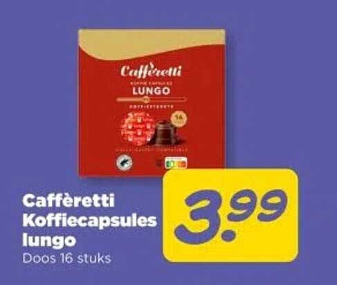 Caffèretti Koffiecapsules lungo Doos 16 stuks