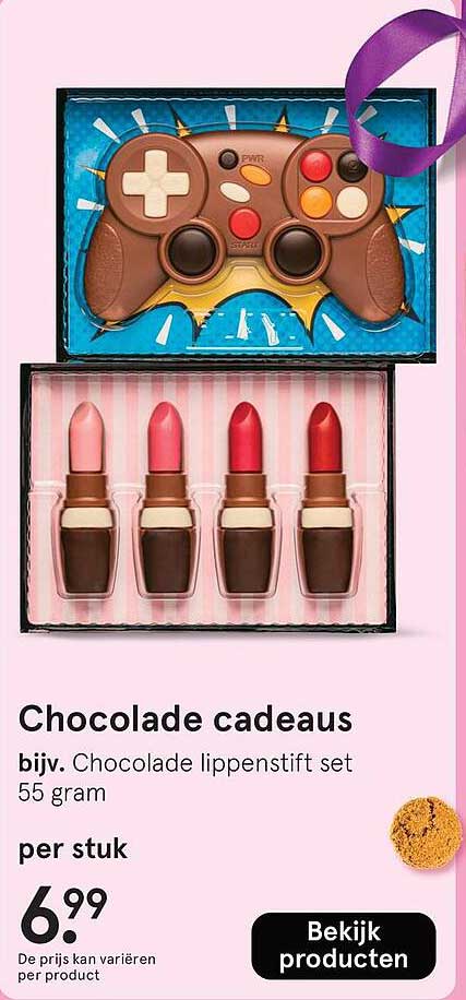 Chocolade lippestift set 55 gram