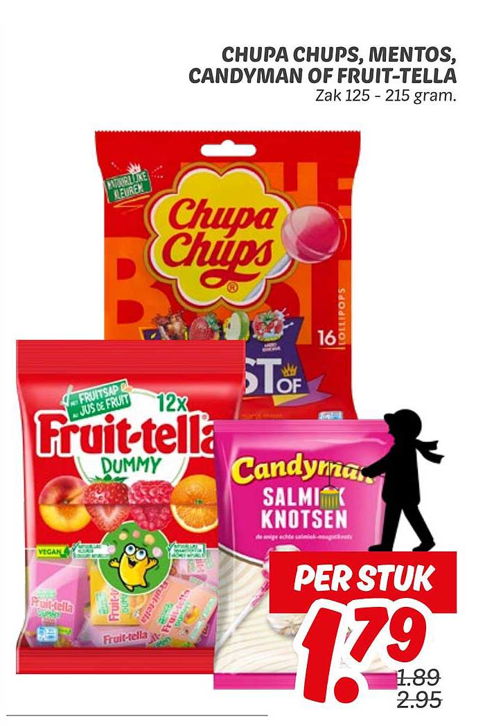 CHUPA CHUPS, MENTOS, CANDYMAN OF FRUIT-TELLA
