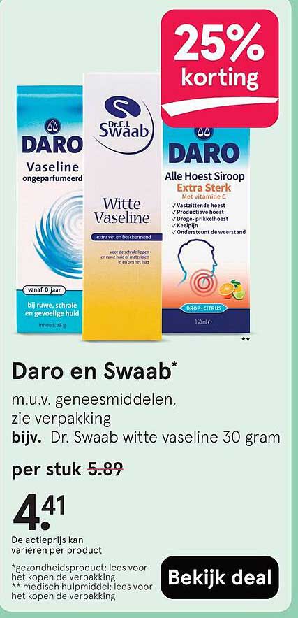 Daro en Swaab Wit Vaseline 30 gram