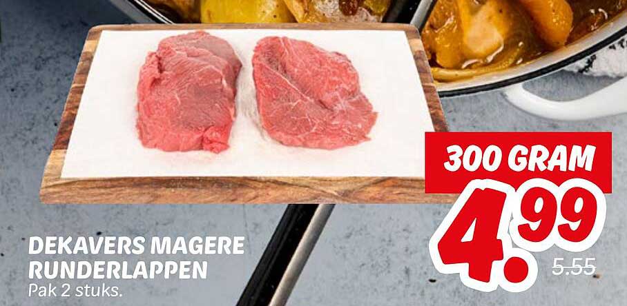 Dekavers Magere Runderlappen Pak 2 Stuks