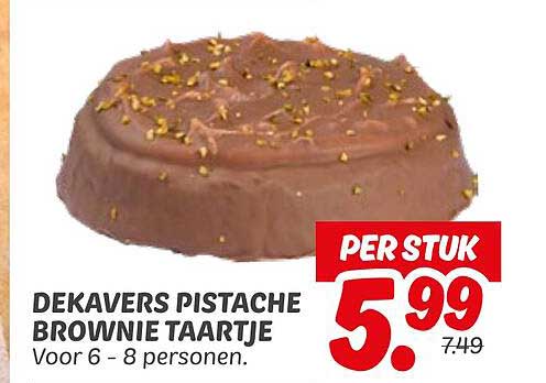 DEKAVERS PISTACHE BROWNIE TAARTJE