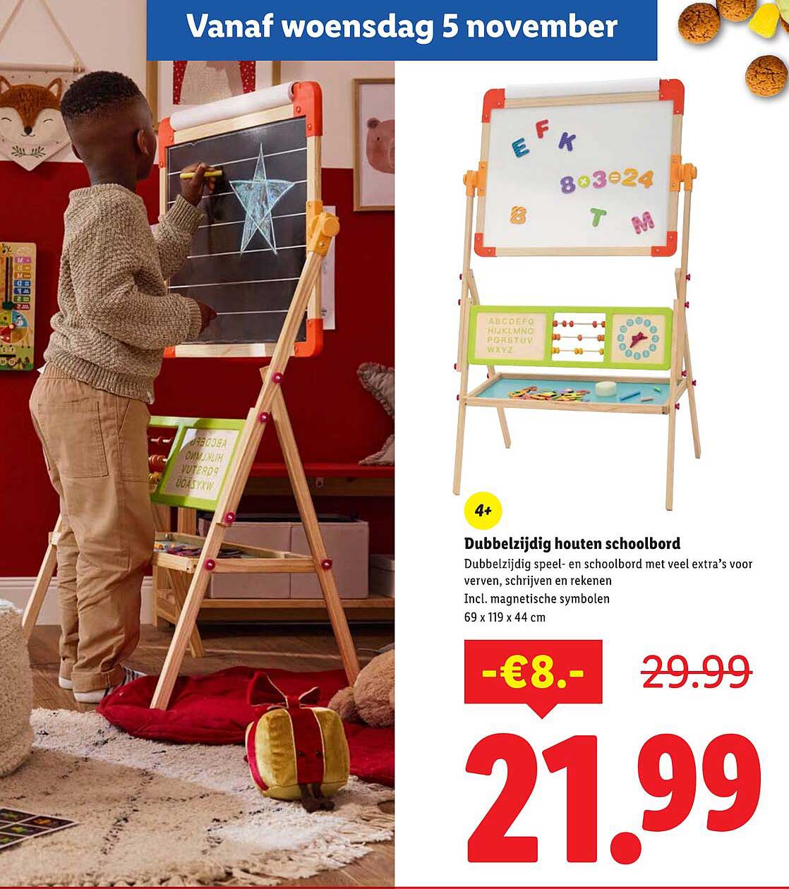 Dubbelzijdig houten schoolbord