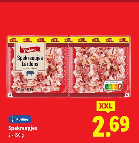 Dulano Spekreepjes Lardons 2 x 150 g