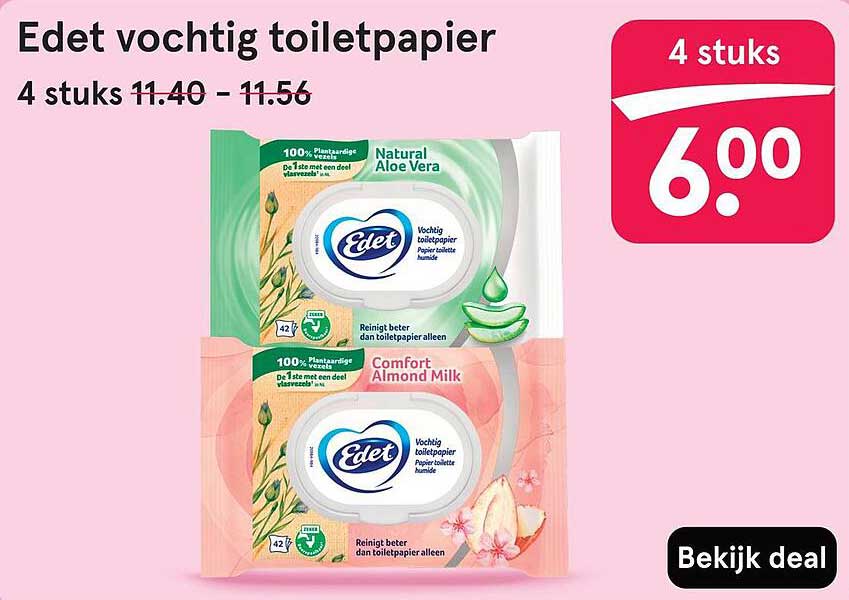 Edet vochtig toiletpapier
