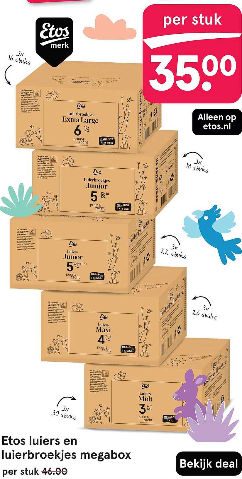 Etos luiers en luierbroekjes megabox