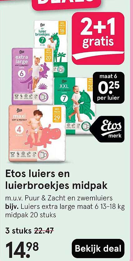 Etos luiers en luierbroekjes midpak