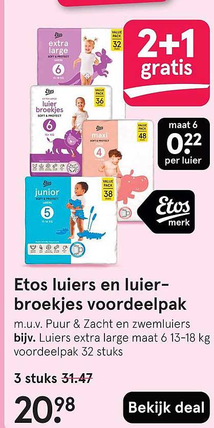 Etos luiers en luierbroekjes voordeelpak
