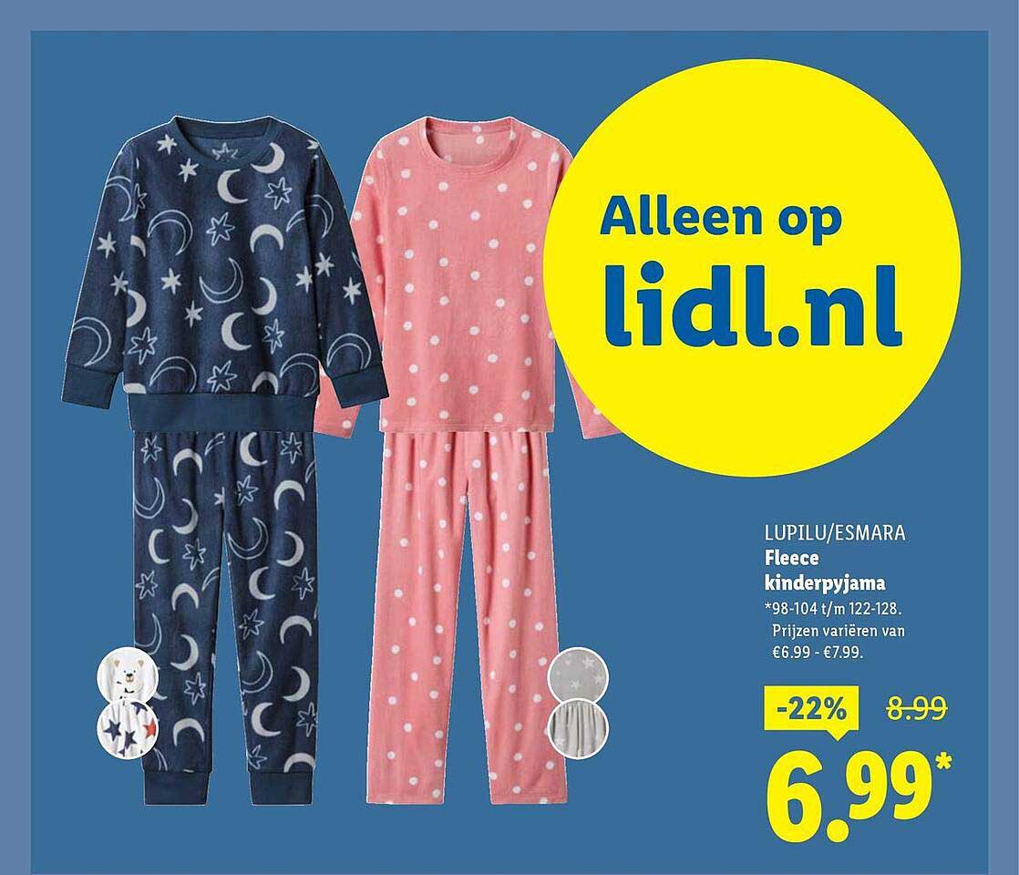 Fleece kinderpyjama