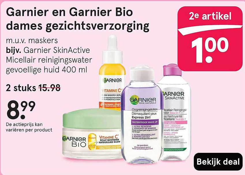 Garnier en Garnier Bio dames gezichtsverzorging