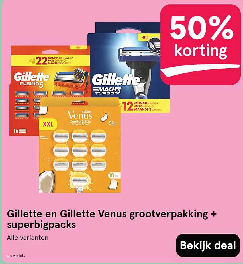 Gillette en Gillette Venus grootverpakking + superbigpacks