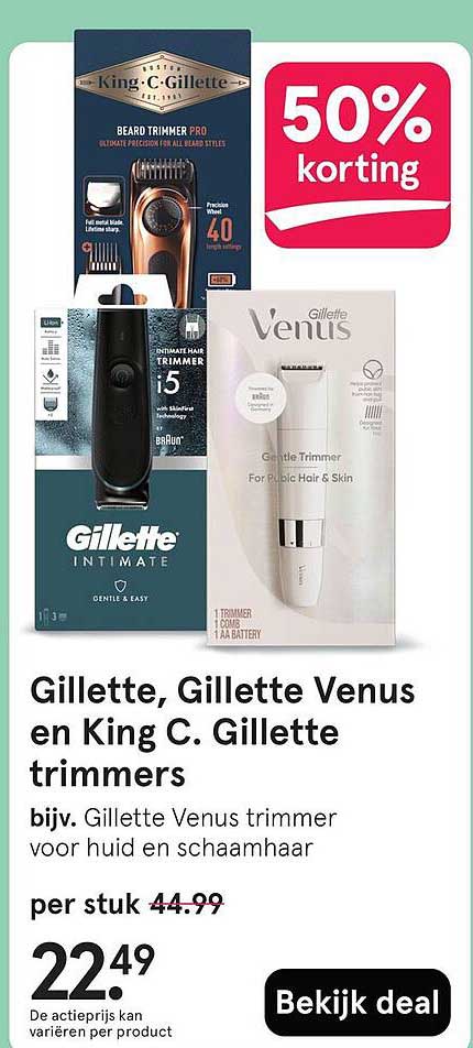 Gillette, Gillette Venus en King C. Gillette trimmers
