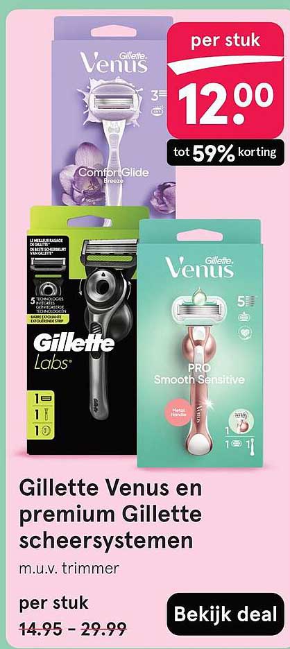 Gillette Venus en premium Gillette scheersystemen