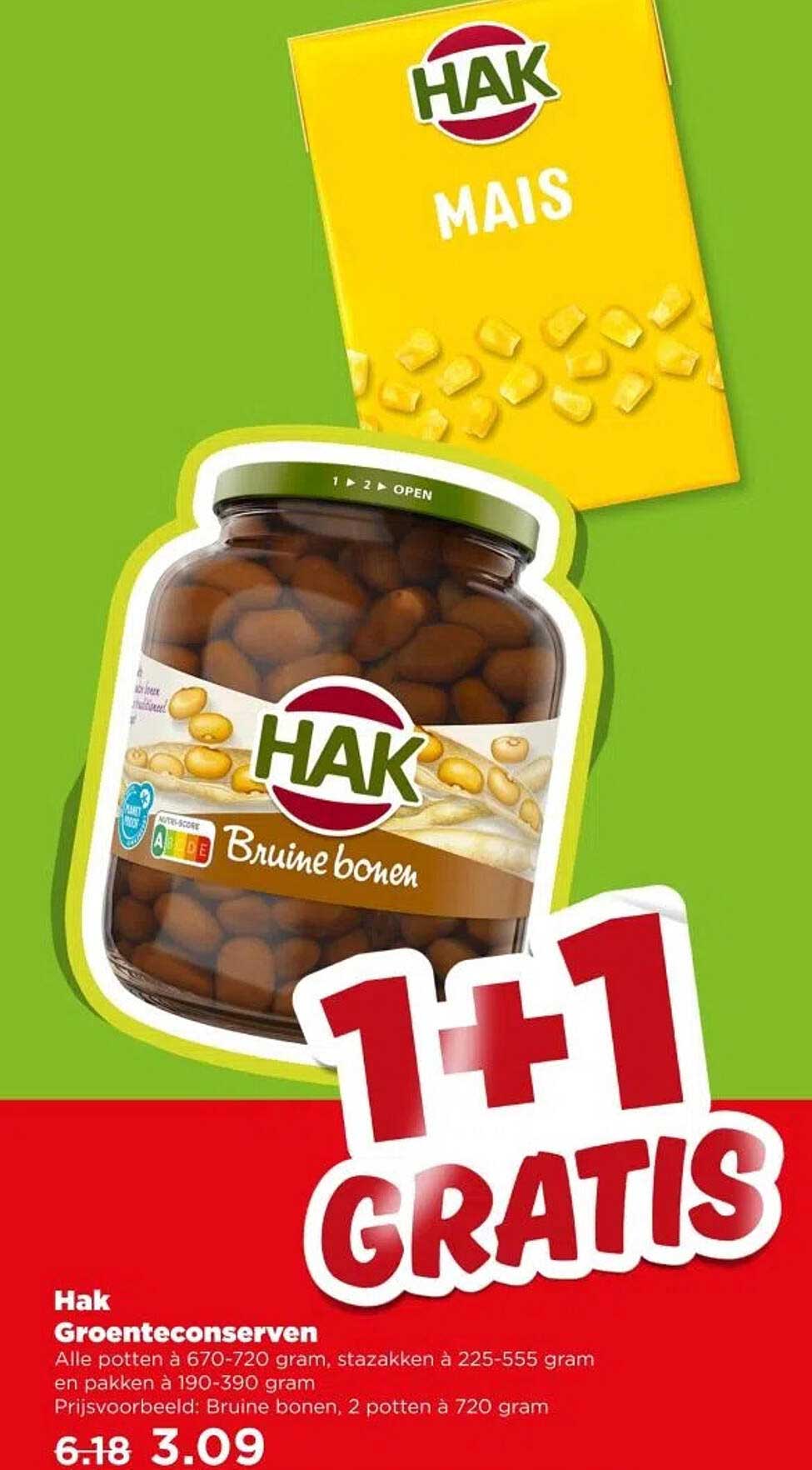 Hak Groentebewaren - 1+1 GRATIS