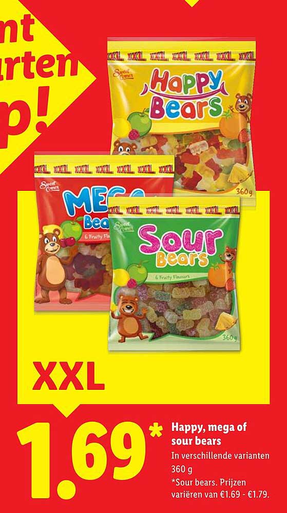 Happy, mega of sour bears
