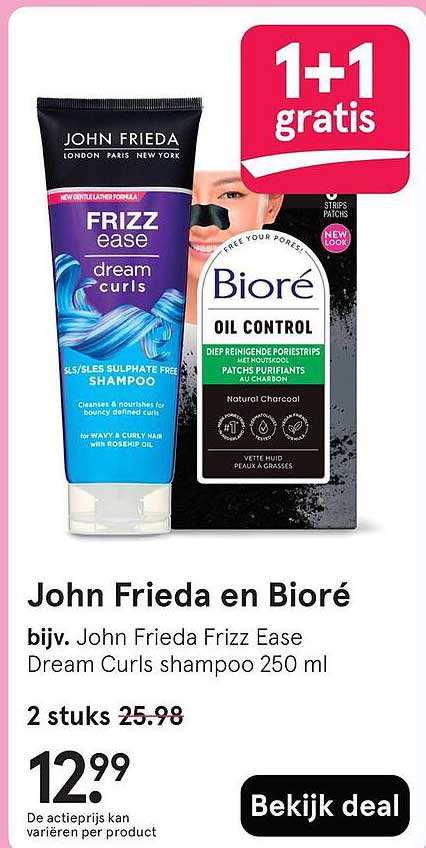 John Frieda en Biore bijv. John Frieda Frizz Ease Dream Curls shampoo 250 ml