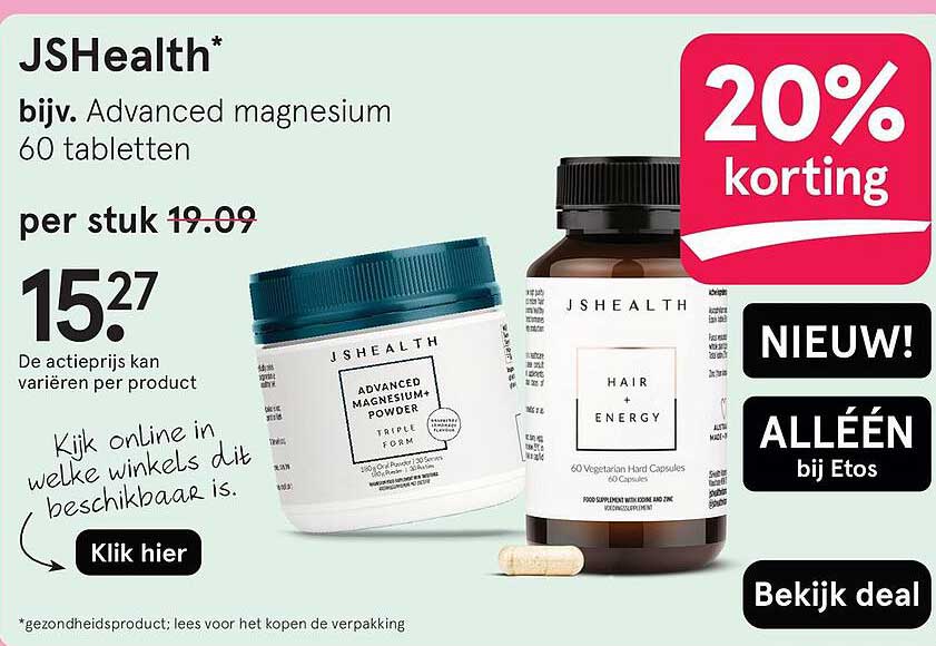 JSHealth* Advanced magnesium 60 tabletten