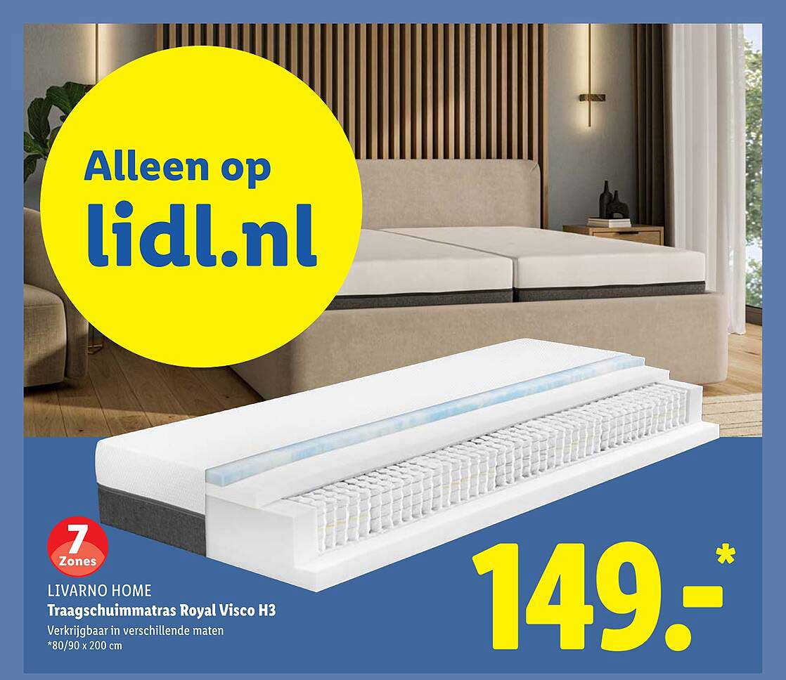 LIVARNO HOME Traagschuimmatras Royal Visco H3