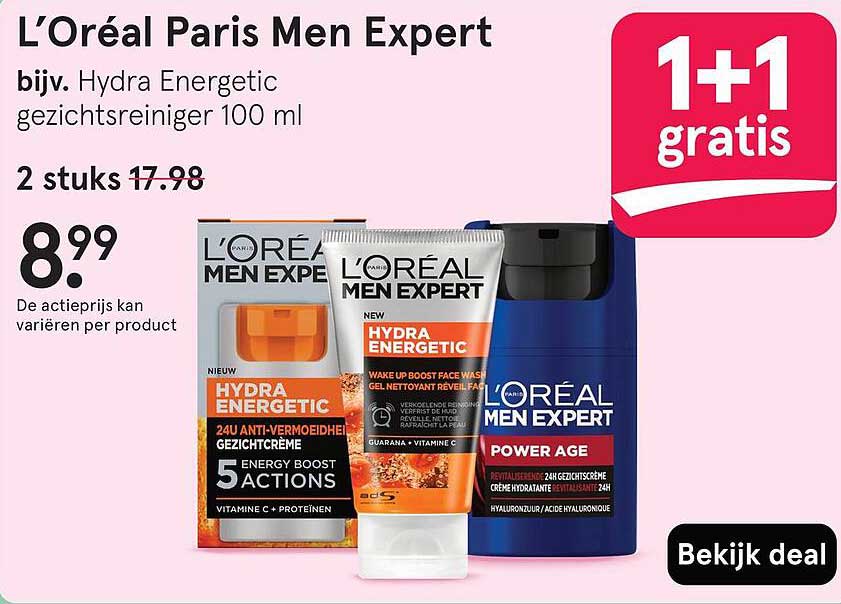 L’Oréal Paris Men Expert bijv. Hydra Energetic gezichtsreiniger 100 ml