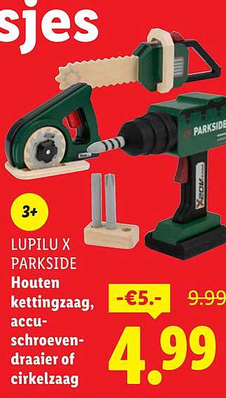 LUPILU X PARKSIDE Houten kettingzaag, accuschroeven-draaier of cirkelzaag