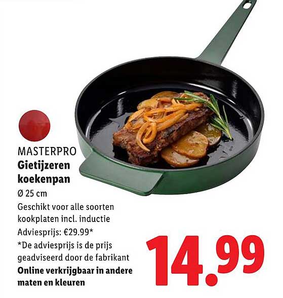 MASTERPRO Gietijzeren koekenpan Ø 25 cm