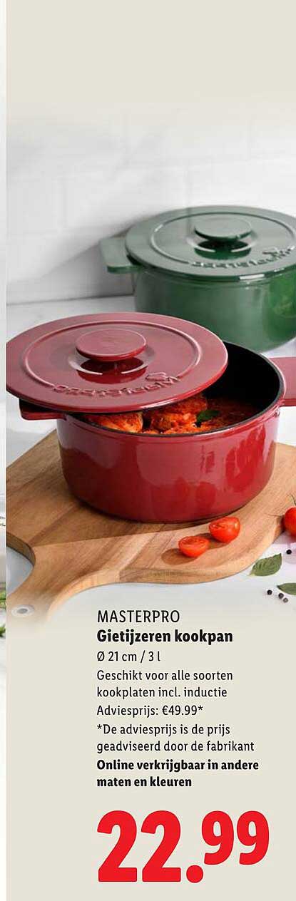 Masterpro Gietijzeren kookpan Ø 21 cm / 3 l