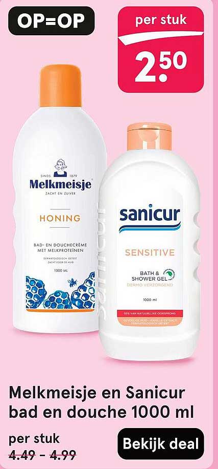 Melkmeisje en Sanicur bad en douche 1000 ml