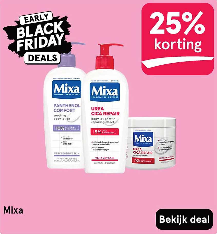 Mixa Urea Cica Repair en Panthenol Comfort - 25% korting
