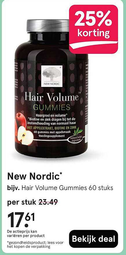 New Nordic* bijv. Hair Volume Gummies 60 stuks