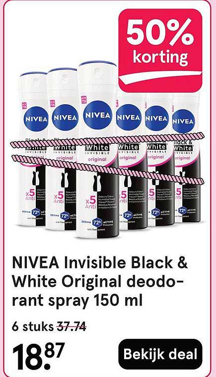 NIVEA Invisible Black & White Original deodo-rant spray 150 ml