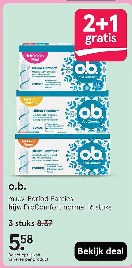 o.b. ProComfort 2+1 gratis