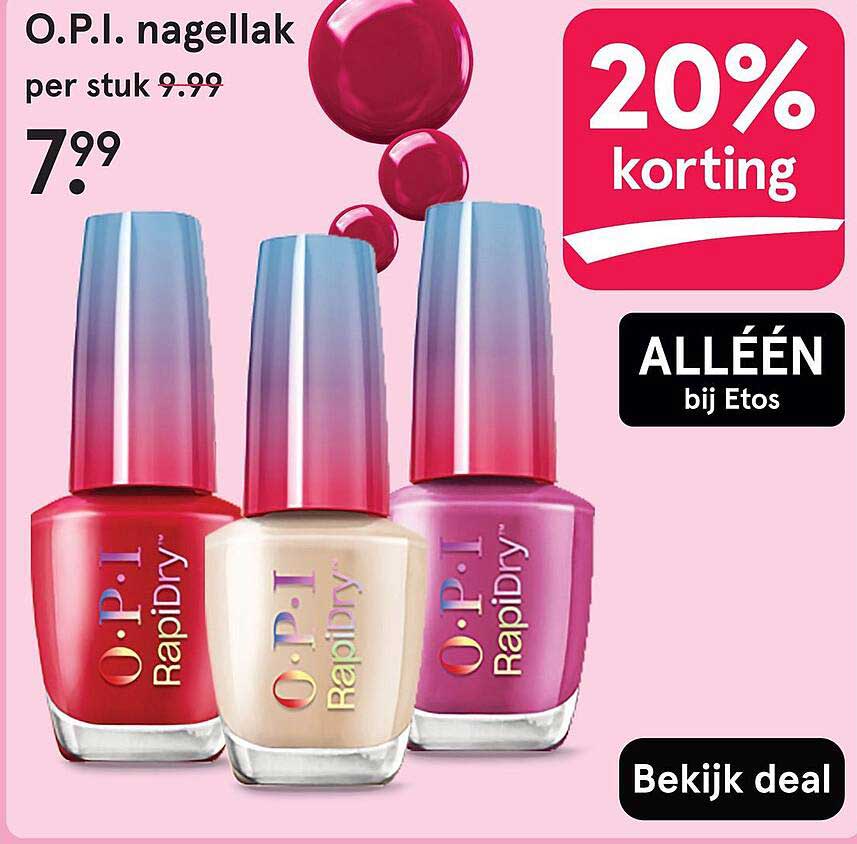 O.P.I. nagellak per stuk 9.99 nu voor 7.99