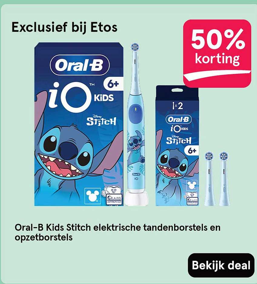 Oral-B Kids Stitch elektrische tandenborstels en opzetborstels