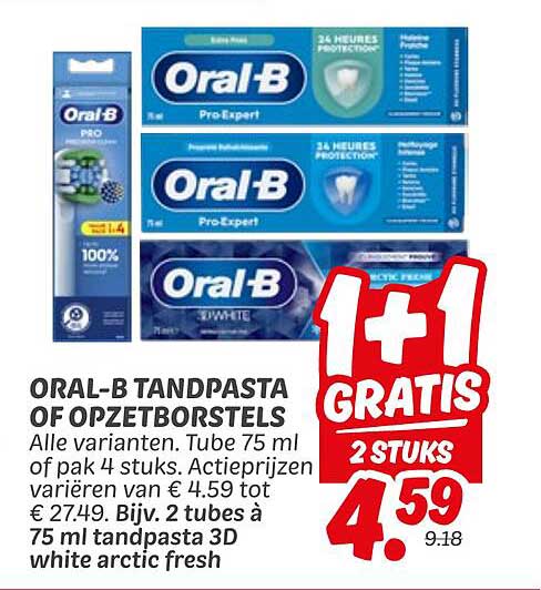 ORAL-B TANDPASTA OF OPZETBORSTELS