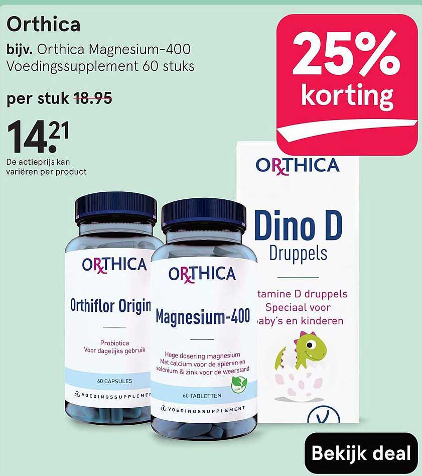 Orthica Magnesium-400 Voedingssupplement 60 stuks