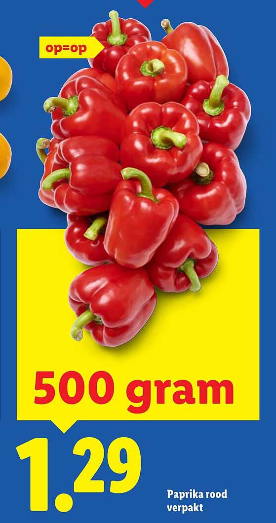 Paprika rood verpakt