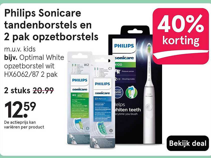 Philips Sonicare tandenborstels en 2 pak opzetborstels