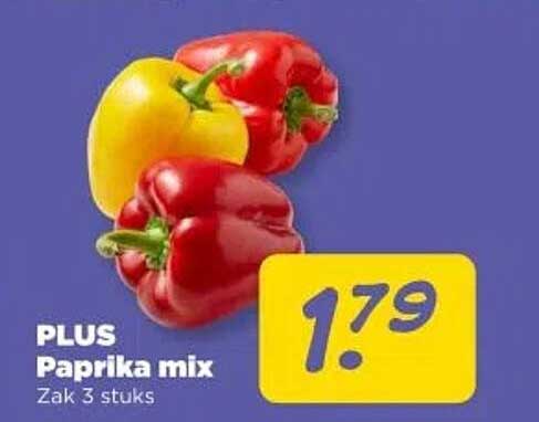 PLUS Paprika mix Zak 3 stuks