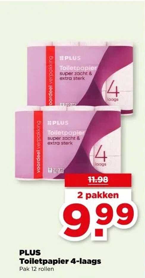 PLUS Toiletpapier 4-laags