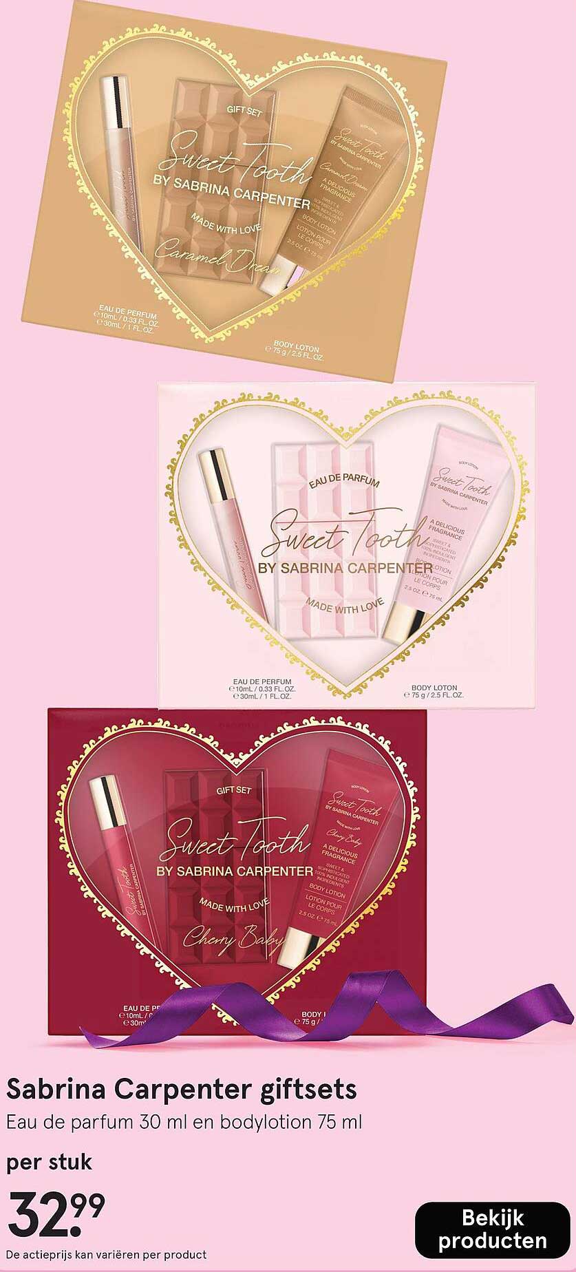 Sabrina Carpenter giftsets Eau de parfum 30 ml en bodylotion 75 ml