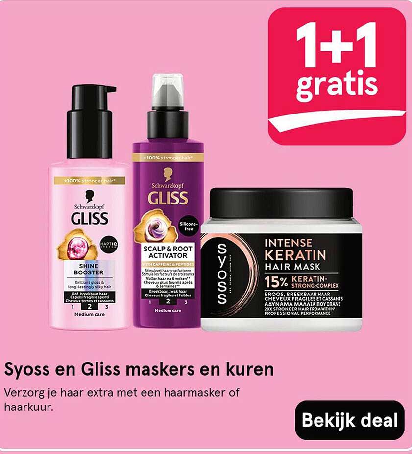 Syoss en Gliss maskers en kuren