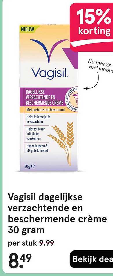 Vagisil dagelijkse verzachtende en beschermende crème 30 gram
