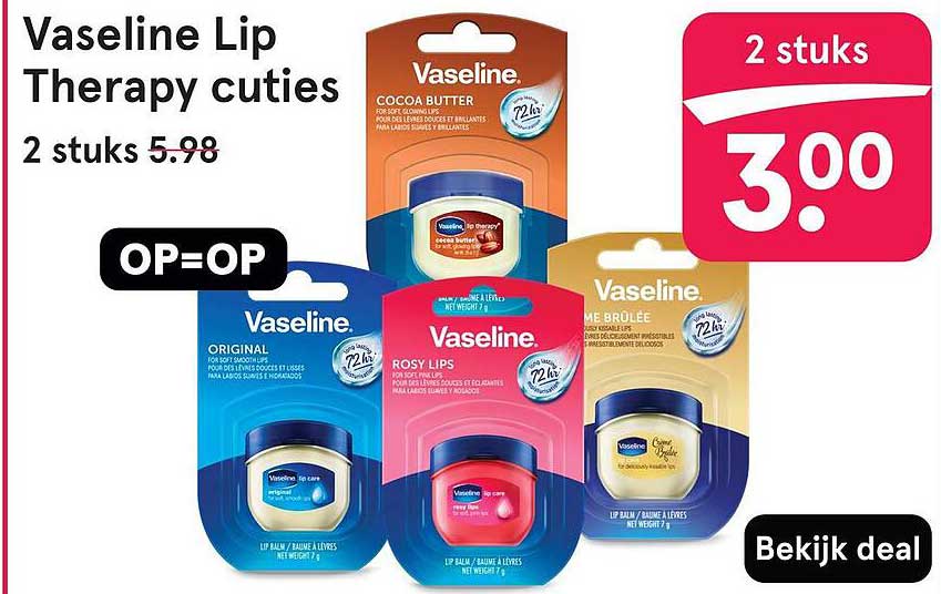 Vaseline Lip Therapy cuties 2 stuks