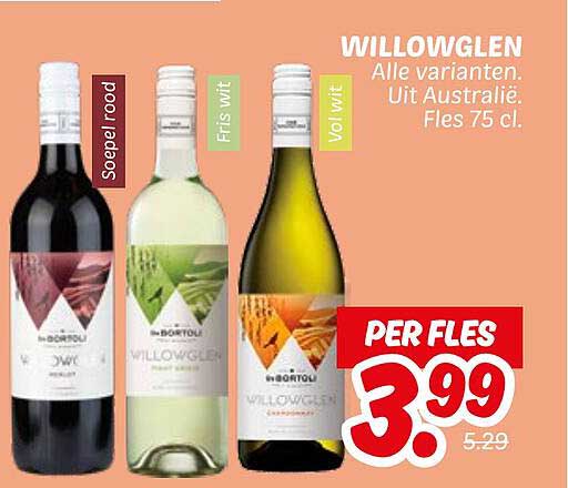 WILLOWGLEN Alle varianten. Uit Australië. Fles 75 cl.