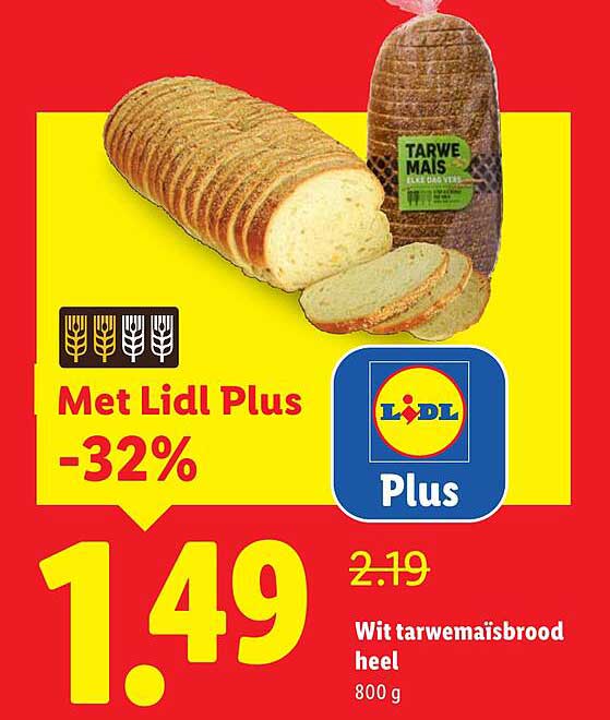 Wit tarwemaisbrood heel